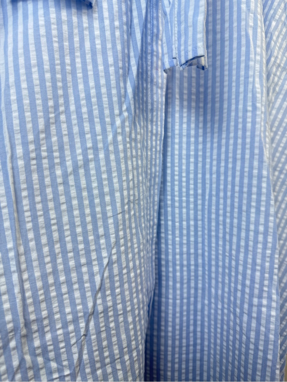 Anthropologie Mable Women Midi Dress Small Blue Dolman Stripe Crinkle Casual - Picture 7 of 17